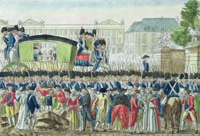 Regreso de la familia real francesa a París el 25 de junio de 1791 de French School